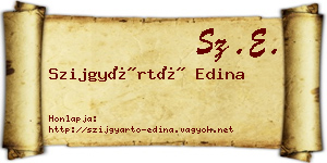 Szijgyártó Edina névjegykártya